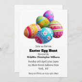 カスタムカラフルモダンイースター狩り 招待状 (正面/裏面)