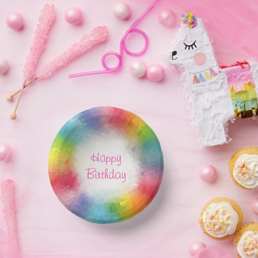 カスタムカラフルモダンテンプレートハッピーバースデー ペーパーボウル (パーティー)