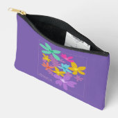 カスタムカラフルモダンフローラかわいらし フェミニン アクセサリーポーチ (見開き)