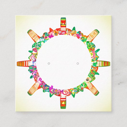 カスタムカラフルモダンフローラスモールイヤリングカード 予約カード (正面)