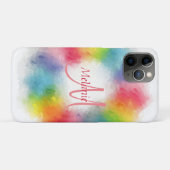 カスタムカラフルモダンモノグラムテンプレート Case-Mate iPhoneケース (裏面(横))