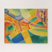 カスタムカラフルモダン抽象芸術エッフェルタワー ジグソーパズル (横)