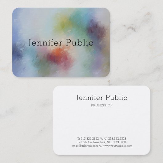 カスタムカラフルモダン抽象芸術エレガントテンプレート 名刺 (正面/裏面)