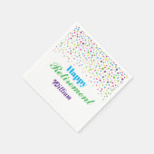 カスタムカラフルモダン紙吹雪ハッピーリタイア スタンダードカクテルナプキン (角)