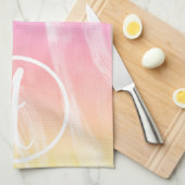 カスタムカラフルレインボーブラッシュストローク抽象芸術 キッチンタオル (四つ折り)