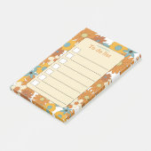 カスタムカラフルレトロの花のパターン一覧 ポストイット (アングル)