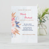 カスタムカラフルワイルドフラワー結婚式招待状 招待状 (スタンド正面)