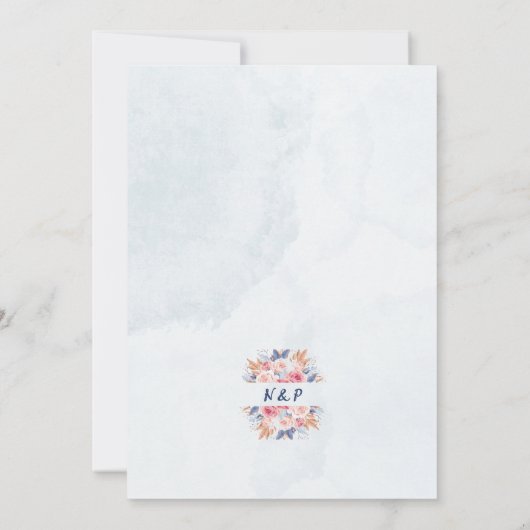 カスタムカラフルワイルドフラワー結婚式招待状 招待状 (裏面)