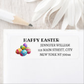 カスタムカラフル卵ハッピーイースター差出人住所 ラベル (インサイチュ)
