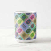 カスタムカラフル卵抽象芸術パター コーヒーマグカップ (中央)