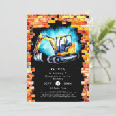 カスタムカラフル建築誕生日 招待状 (スタンド正面)