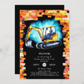 カスタムカラフル建築誕生日 招待状 (正面/裏面)