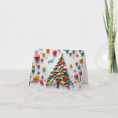 カスタムカラフル折り紙ツリージョイセグドホリデーカード カード (正面)