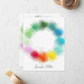 カスタムカラフル抽象芸術手書きスクリプト名 ノートカード (正面/裏面インサイチュ)