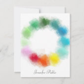 カスタムカラフル抽象芸術手書きスクリプト名 ノートカード (裏面)