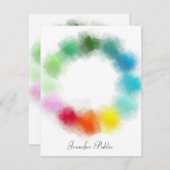 カスタムカラフル抽象芸術手書きスクリプト名 ノートカード (正面/裏面)