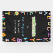 カスタムカラフル歓迎先生教室 横断幕 (横)