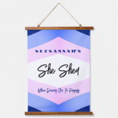 カスタムカラフル水の色のシェブロン 吊り下げ型タペストリー (正面)