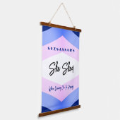 カスタムカラフル水の色のシェブロン 吊り下げ型タペストリー (傾斜あり)