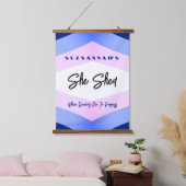 カスタムカラフル水の色のシェブロン 吊り下げ型タペストリー (寝室)