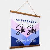 カスタムカラフル水の色のシェブロン 吊り下げ型タペストリー (傾斜あり)