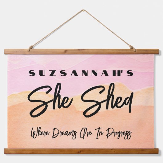 カスタムカラフル水色背景の壁 吊り下げ型タペストリー (正面)