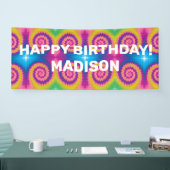 カスタムカラフル絞り染めファンキーおもしろい 横断幕 (トレードショー)