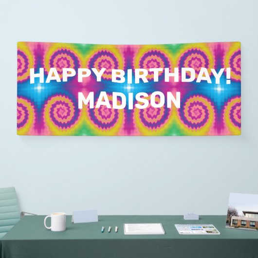 カスタムカラフル絞り染めファンキーおもしろい 横断幕 (トレードショー)