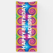 カスタムカラフル絞り染めファンキーおもしろい 横断幕 (縦)