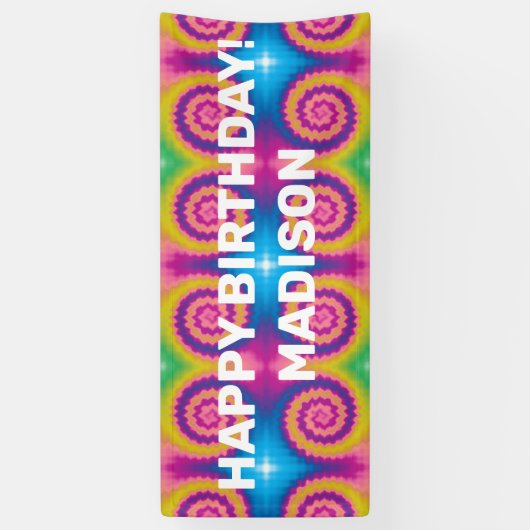 カスタムカラフル絞り染めファンキーおもしろい 横断幕 (縦)