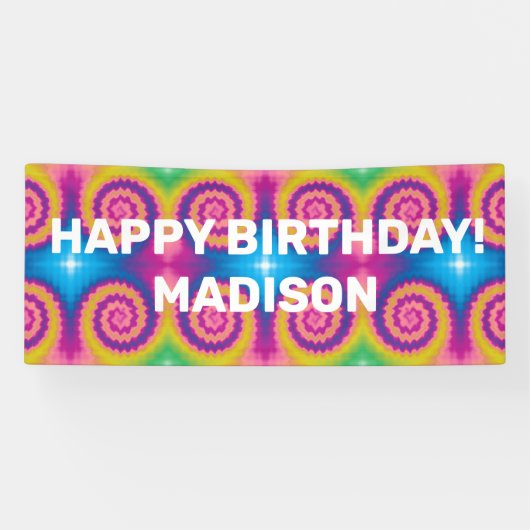 カスタムカラフル絞り染めファンキーおもしろい 横断幕 (横)