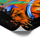 カスタムカラフル絵を描ストラ電気ギターポスター ポスター (角)