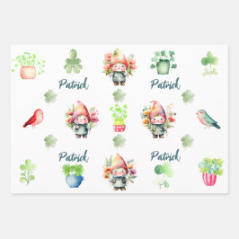 カスタムカラフル聖パトリック格言セット3 ラッピングペーパーシート