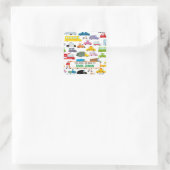 カスタムカラフル車名蔵書票 スクエアシール (バッグ)