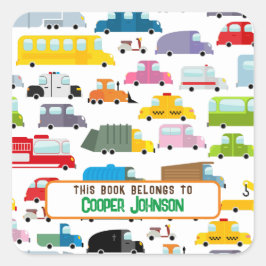 カスタムカラフル車名蔵書票 スクエアシール