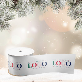 カスタムカラフル長方形ロゴ事業会社 サテンリボン