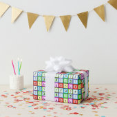 カスタムカラフルAlphabet，数値子供へ誕生日 ラッピングペーパー