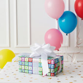 カスタムカラフルAlphabet，数値子供へ誕生日 ラッピングペーパー