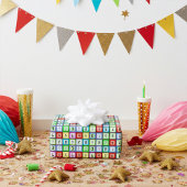 カスタムカラフルAlphabet，数値子供へ誕生日 ラッピングペーパー