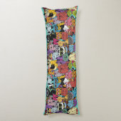 カスタムカラーおもしろいキャッツイラストレーション ボディピロー (裏面 (縦))