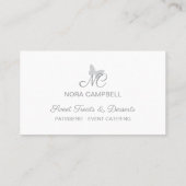 カスタムカラーかわいらしバタフライモノグラムインスタグラム 名刺 (裏面)