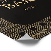 カスタムカラーでギリシャのパーティのバー記号を開く ポスター (角)