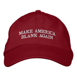 カスタムカラーとテキストでアメリカを再び空白に トランプ 刺繍入りキャップ