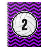 カスタムカラーと文字バレーボールChevron Notebook ノートブック (正面)