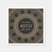 カスタムカラーのエレガントなギリシャの誕生日パーティー スタンダードカクテルナプキン (正面)