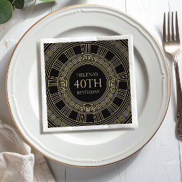 カスタムカラーのエレガントなギリシャの誕生日パーティー スタンダードカクテルナプキン