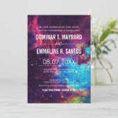 カスタムカラーのギャラクシー結婚式招待状 招待状 (スタンド正面)