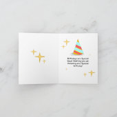 カスタムカラーのテディベアをテーマにした誕生日カード 招待状 (内部)