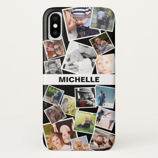 カスタムカラーの楽しい写真スナップと名前 Case-Mate iPhoneケース (裏面)