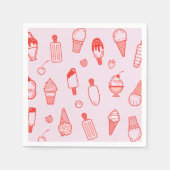 カスタムカラーアイスクリームプリントナプキンス スタンダードカクテルナプキン (正面)